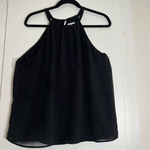 Black Sleeveless Tank Top with Minimalist Design Size M